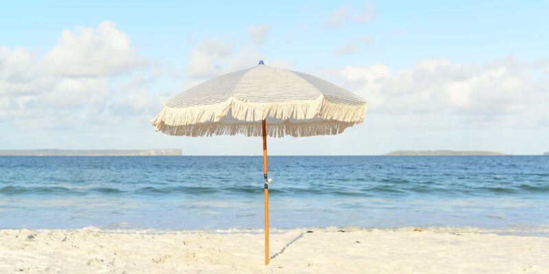 Beach umbrella by the ocean